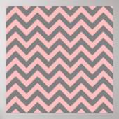 Poster Zigzag rose et gris (Devant)
