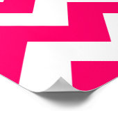 Poster Zigzag rose vif monogramme (Coin)