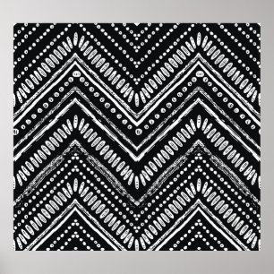 Poster Zigzag Stripes : Ethnique Dessinée À La Main