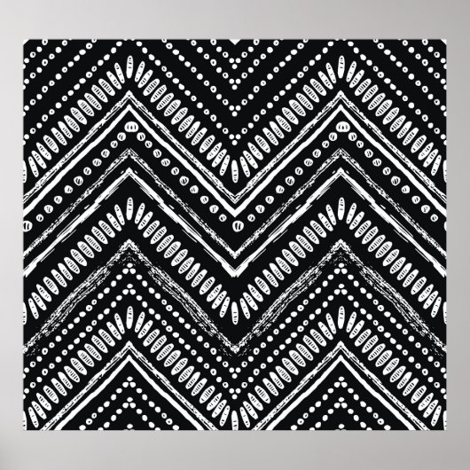 Poster Zigzag Stripes : Ethnique Dessinée À La Main (Devant)