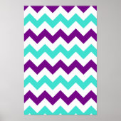 Poster Zigzag turquoise et violette (Devant)