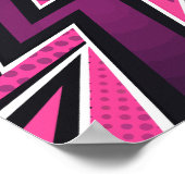 Poster Zigzag vibrant en rose et violet (Coin)