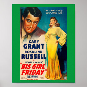 Poster Zijne Vrijdag Cary Grant Rosalind Russell