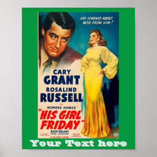 Poster Zijne Vrijdag Cary Grant Rosalind Russell