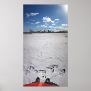 Poster Zilker Park Snow - Austin Texas Downtown Skyline