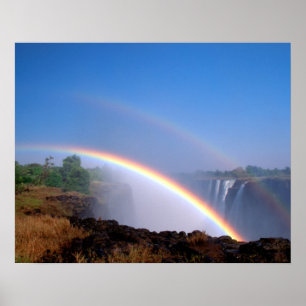 Poster Zimbabwe, parc national des chutes Victoria. Doubl