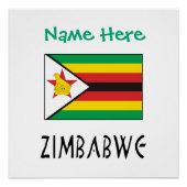 Poster Zimbabwe Zimbabwe Drapeau Vert Personnalisé (Devant)
