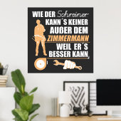 Poster Zimmermann, Zimmerer, Zimmerleute. Lustiger Spruch (Bureau à domicile)