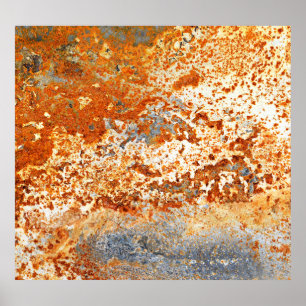 Poster zinc rouillé : arrière - plan de texture grunge.