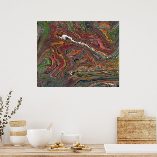 Poster Zing 1 Acrylique Abstraite Geode Imprimer (Cuisine)
