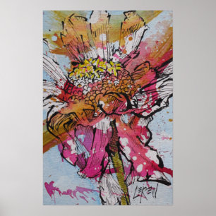 Poster Zinnia déclinant 001 / Artiste Larry Lerew