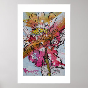 Poster Zinnia déclinant 001 / Artiste Larry Lerew