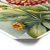 Poster Zinnia Fleurs de l'eau artisanale Couleur de mur P (Coin)