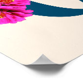 Poster Zinnia Flowers Monogramme initial C (Coin)