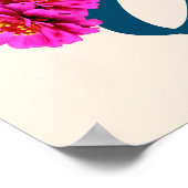Poster Zinnia Flowers Monogramme initial E Votre nom (Coin)