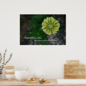 Poster Zinnia jaune avec une citation d'Eleanor Roosevelt (Cuisine)