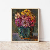 Poster Zinnias dans un pot vert | Floris Verster