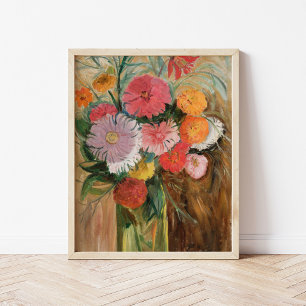 Poster Zinnias et Asters   Tadeusz Makowski