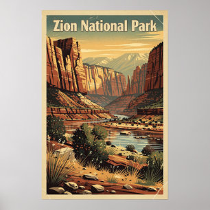 Poster Zion National Park Rétro
