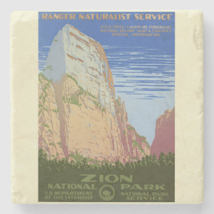 Poster  Zion National Park Stenen Onderzetter
