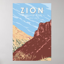 Zion National Park Utah La Grande Arche Vintage