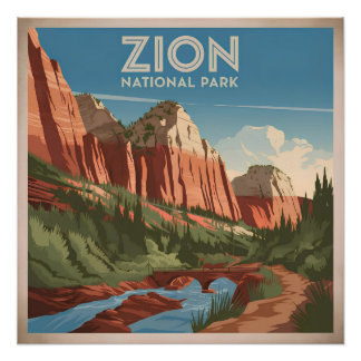 Poster Zion National Park vintage