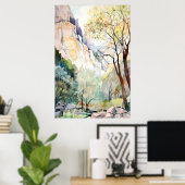 Poster Zion National Park Watercolor (Bureau à domicile)