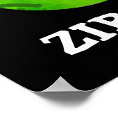 Poster Zip pea Funny Zippy Pea Pun Dark BG (Coin)