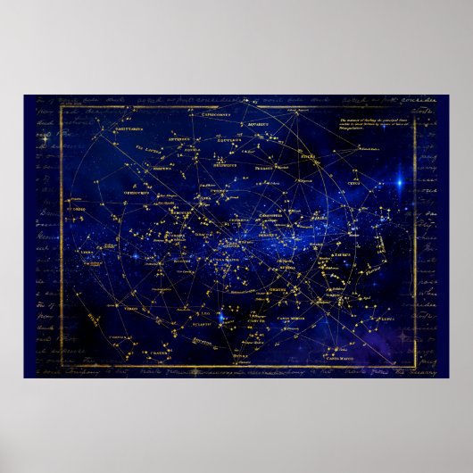 Poster Zodiac Constellations Galaxy (Devant)