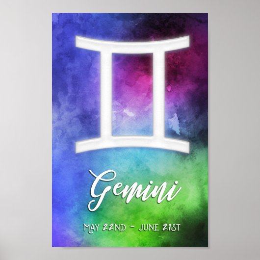 Poster Zodiac : Dates de Gemini (Devant)