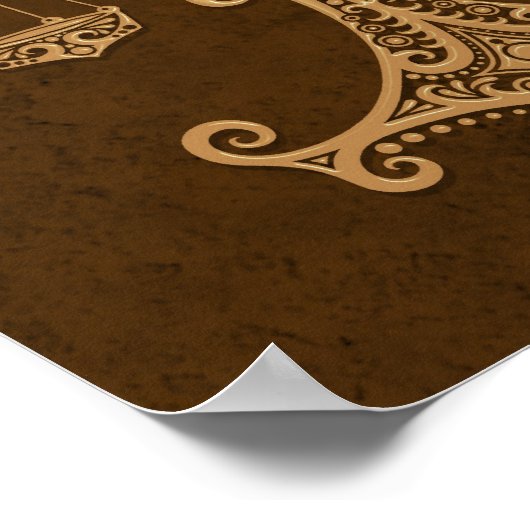 Poster Zodiac de bibliothèque Brown complexe (Coin)