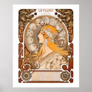Poster Zodiac La Plume par Alphonse Maria Mucha