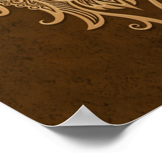 Poster Zodiac Leo Brown complexe (Coin)