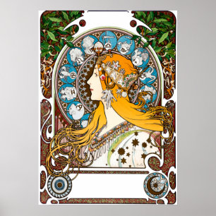 Poster Zodiac par Alphonse Mucha