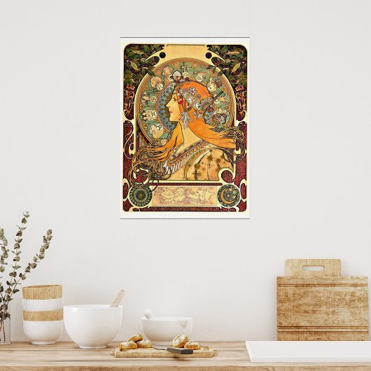 Poster Zodiac, peinture Art Nouveau d'Alphonse Mucha (Cuisine)