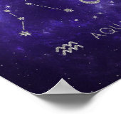 Poster Zodiac Purple Aquarius | Horoscope astrologique (Coin)