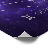 Poster Zodiac Purple Gemini | Horoscope d'astrologie cosm (Coin)