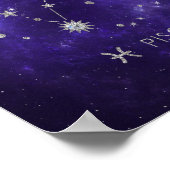Poster Zodiac Purple Pisces | Cosmic Astrology Horoscope (Coin)
