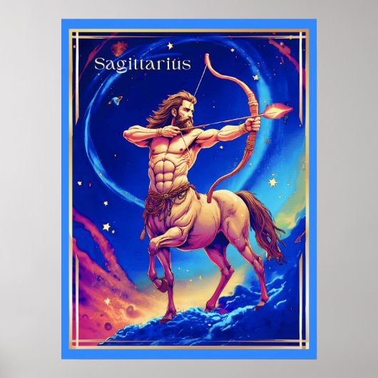 Poster Zodiac Sign Sagittarius as the Celestial Archer (Devant)