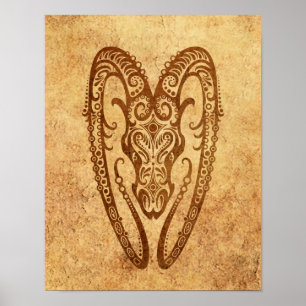 Poster Zodiac vintage Age Aries