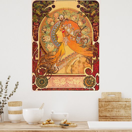 Poster Zodiaque, 1896 par Alphonse Mucha (Cuisine)