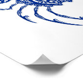 Poster Zodiaque bleu complexe sur blanc (Coin)