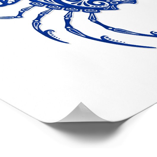 Poster Zodiaque bleu complexe sur blanc (Coin)