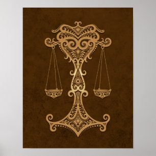 Poster Zodiaque Brown complexe de Balance