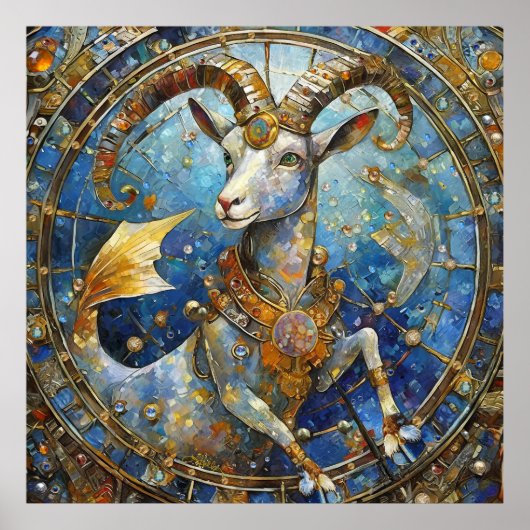 Poster Zodiaque - Capricorne la Chèvre de Mer (Devant)