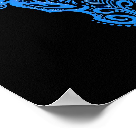 Poster Zodiaque de taurus bleu complexe sur noir (Coin)