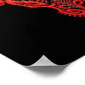 Poster Zodiaque de Taurus rouge complexe sur noir (Coin)