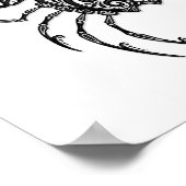 Poster Zodiaque du cancer noir complexe sur blanc (Coin)