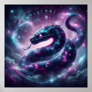 Poster Zodiaque Galaxie du Serpent Cosmique Astrologie