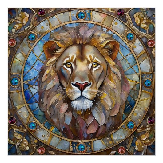 Poster Zodiaque - Lion le Lion (Devant)